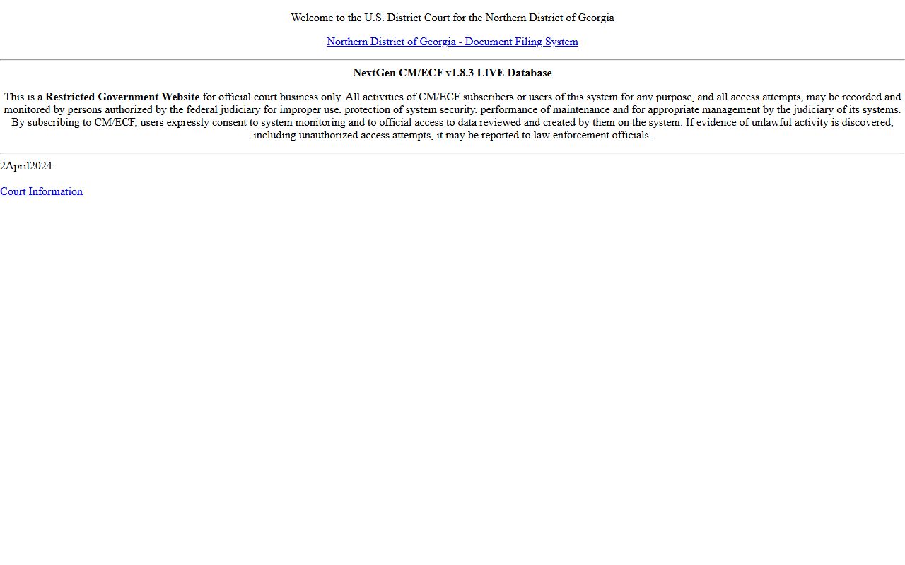 Jackson County court dockets Northern District CM ECF source