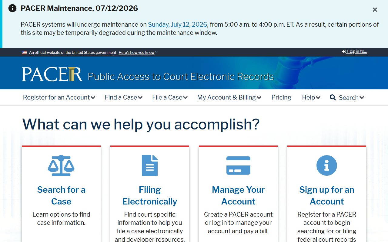 Jackson County court dockets PACER federal docket system