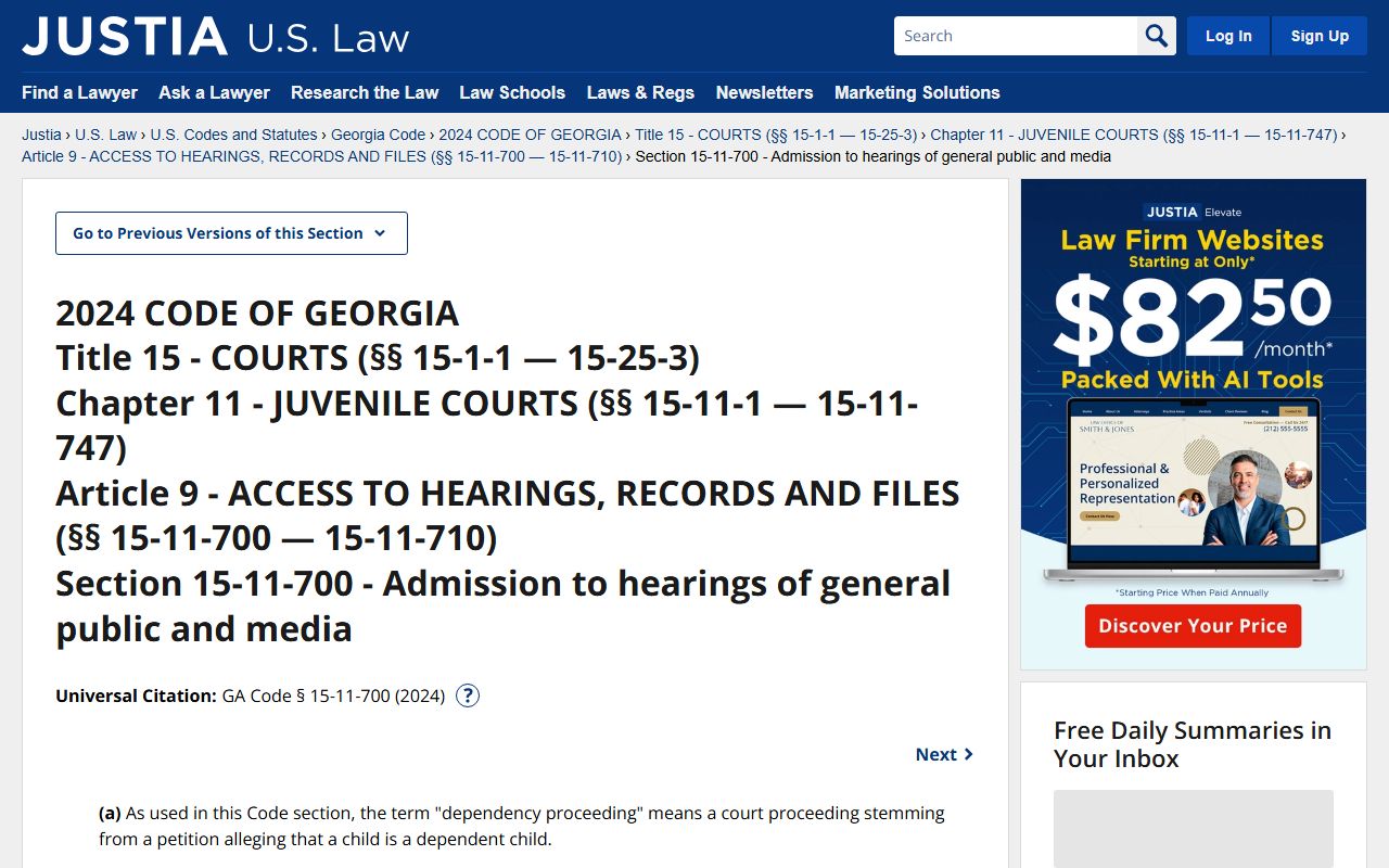 Jackson County court records juvenile statute source