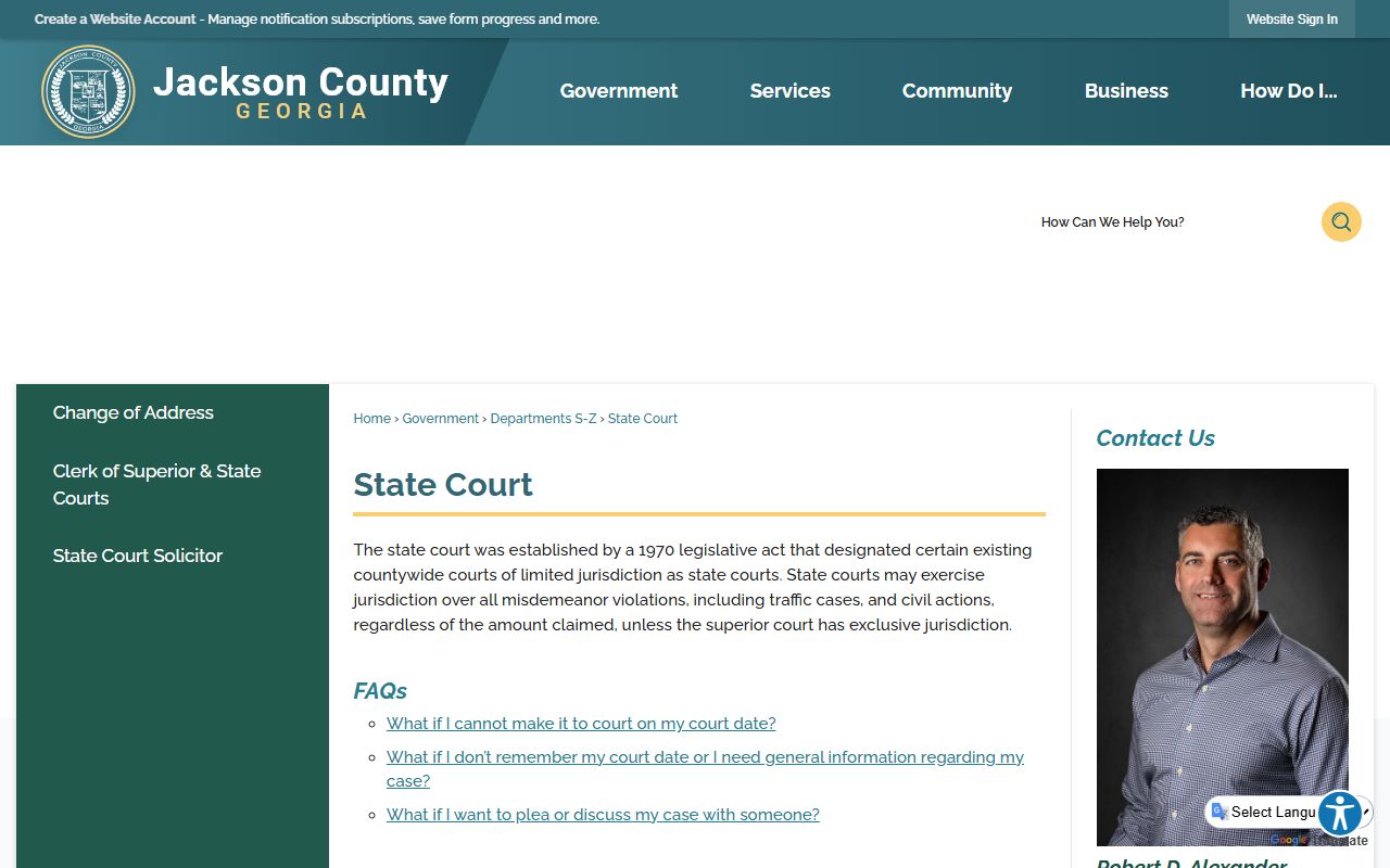 Jackson County court records State Court jurisdiction page