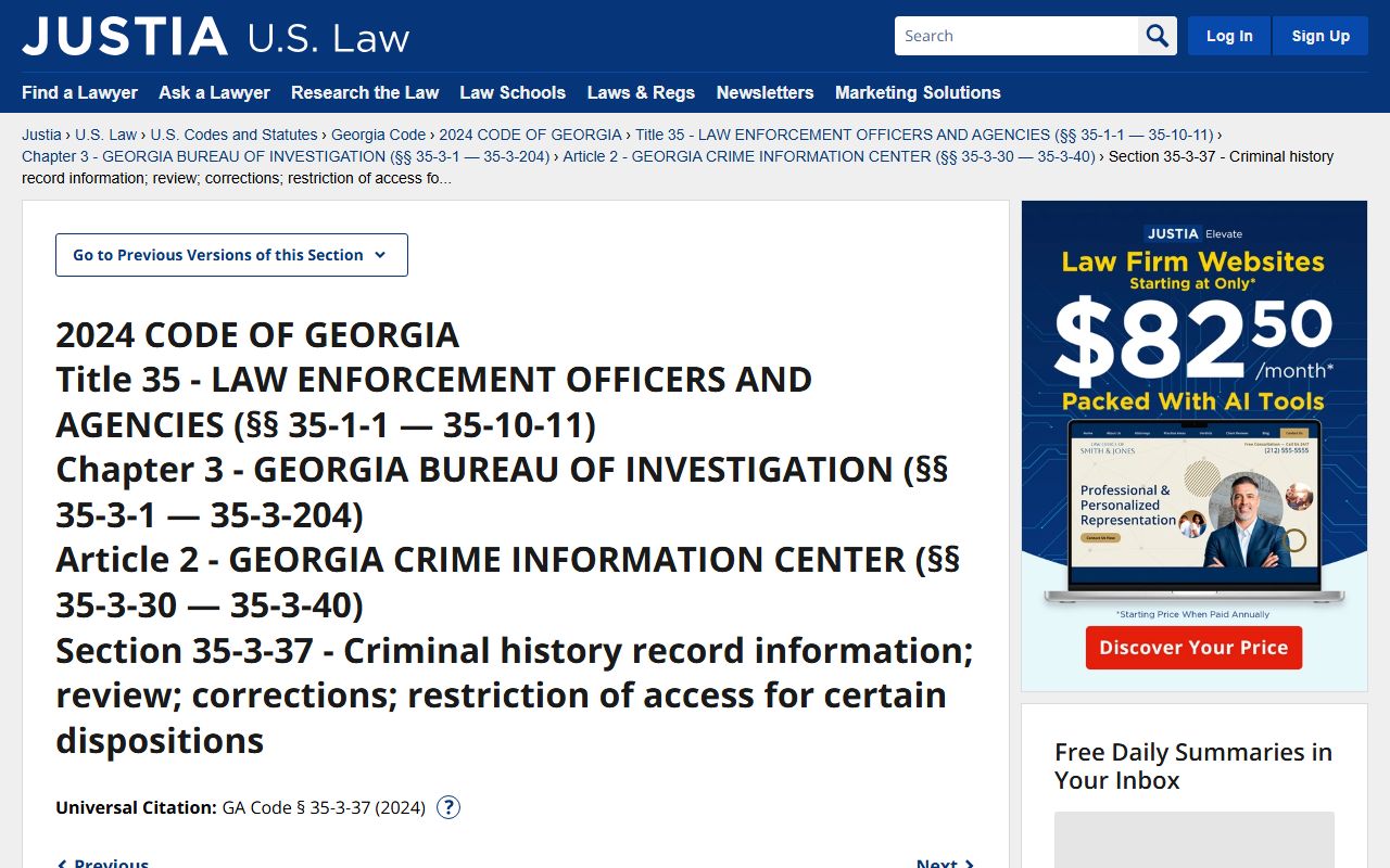 Jackson County criminal court records O.C.G.A. 35-3-37 source