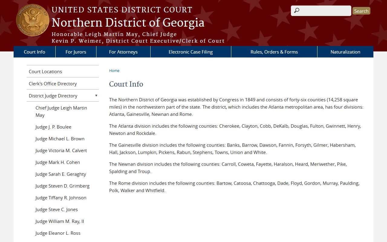 Jackson County Superior Court Northern District court information