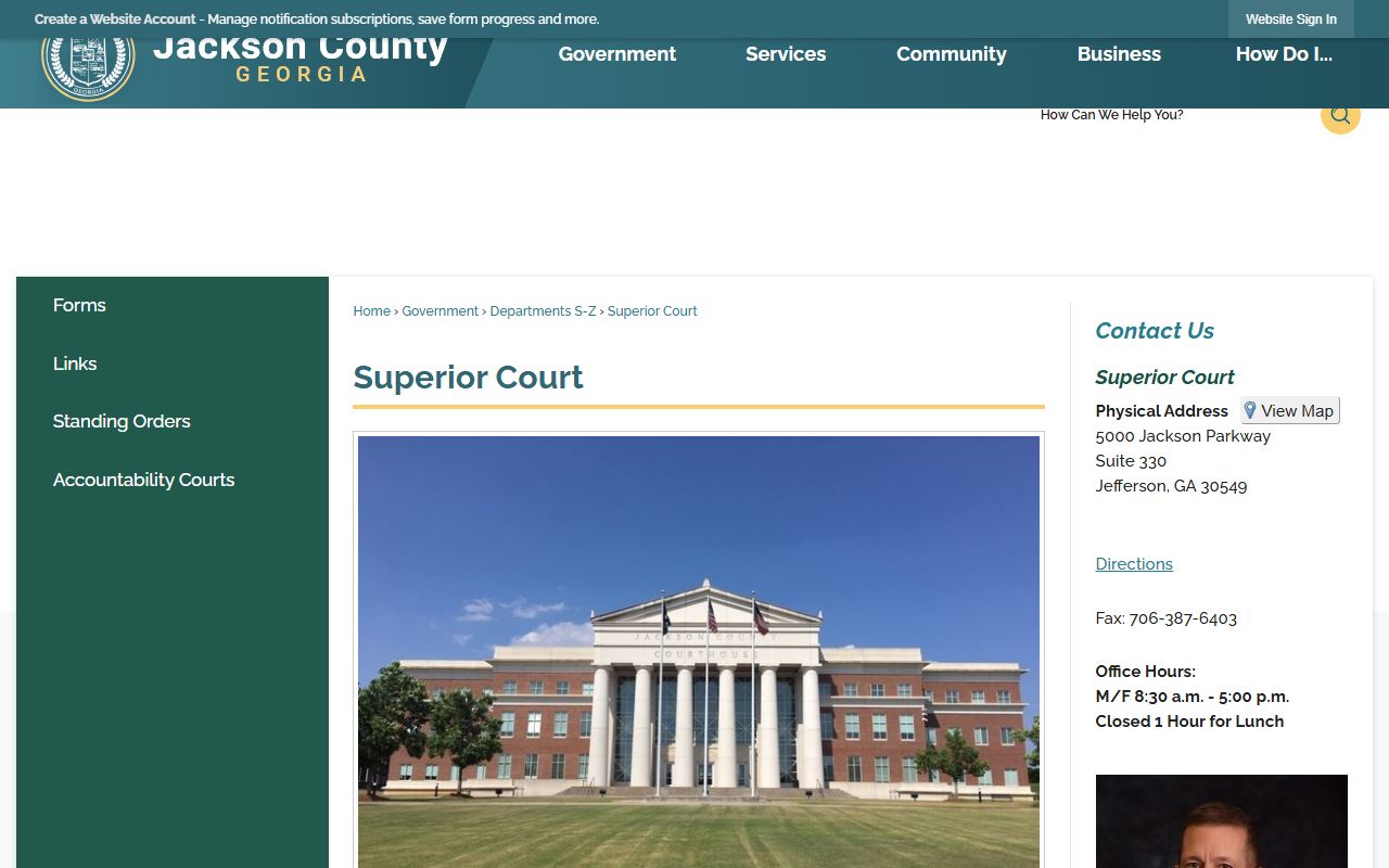 Jackson County Superior Court records official Superior Court page