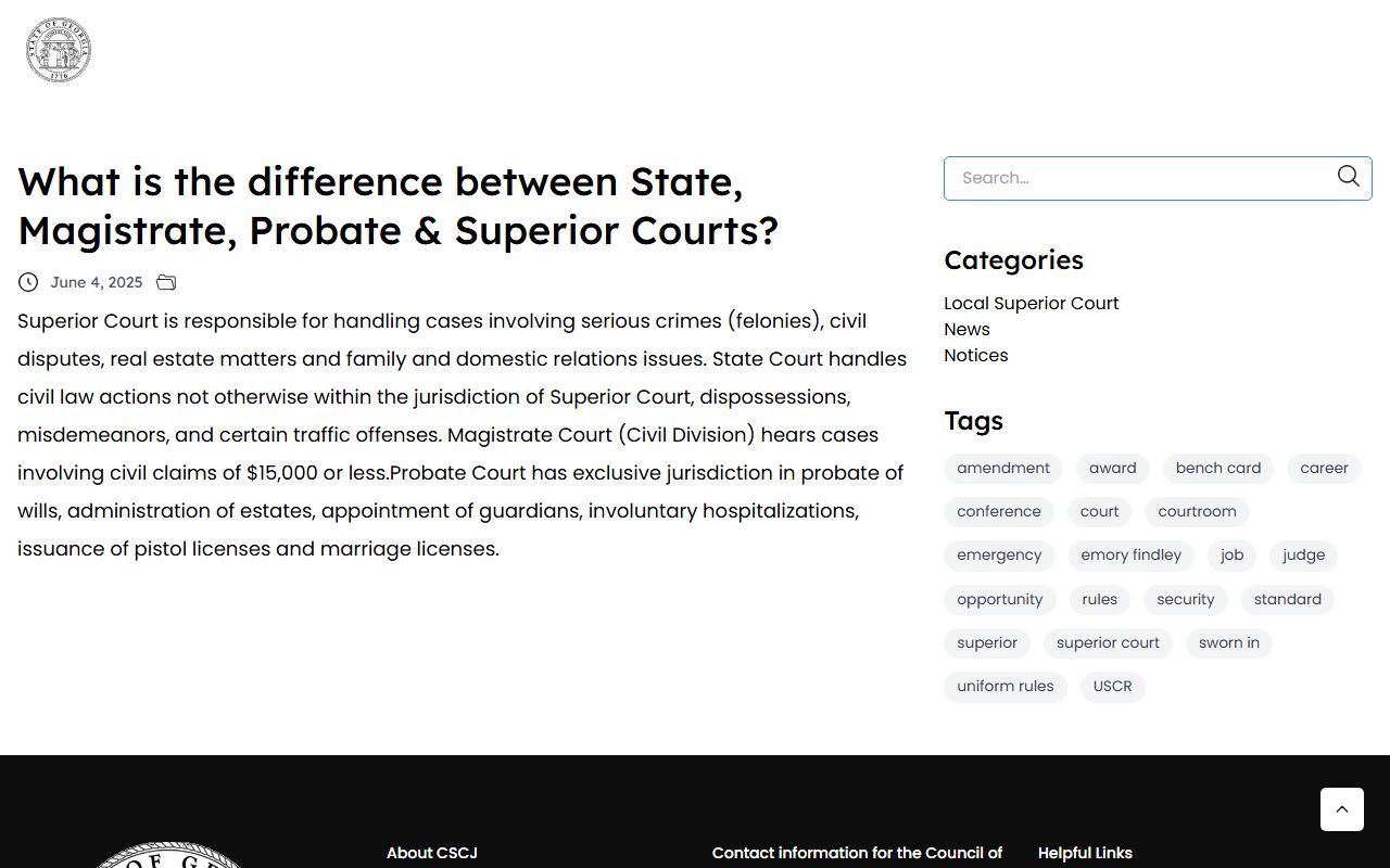 Jackson County court records Georgia trial court differences